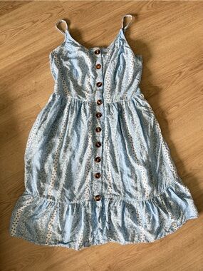 Japna Light Blue Floral Button-Front Women’s Top